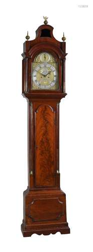 A GEORGE II MAHOGANY EIGHT-DAY LONGCASE CLOCK