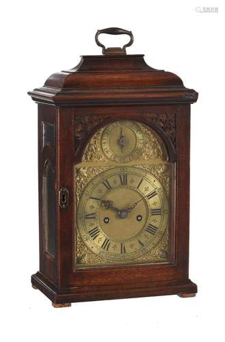 A RARE GEORGE II PROVINCIAL MAHOGANY TABLE CLOCK