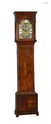 A GEORGE II/III WALNUT EIGHT-DAY LONGCASE CLOCK