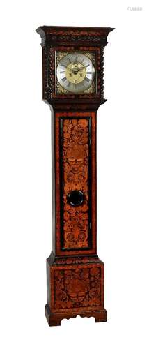 A WALNUT AND FLORAL MARQUETRY EIGHT-DAY LONGCASE CLOCK