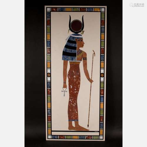 Egyptomanian pietra dura panel