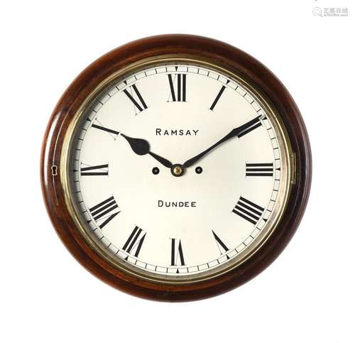 A VICTORIAN WALNUT HOUR-STRIKING FUSEE DIAL WALL CLOCK