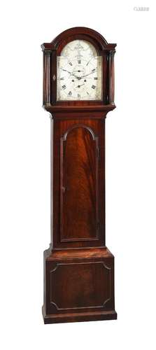 A GEORGE III MAHOGANY EIGHT-DAY LONGCASE CLOCK