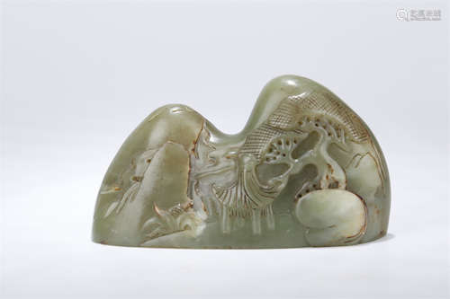 A Hetian Jade Brush Rack.