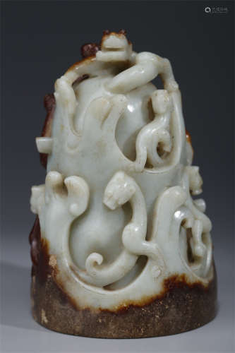 An Antique Jade Seal with Knob.
