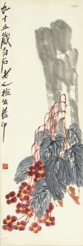 Qi Baishi (1864-1957)   Rocks and Begonias, 1955