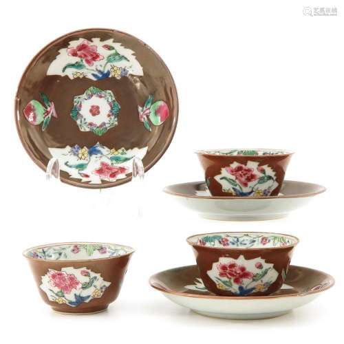A Set of 3 Cups and Saucers
