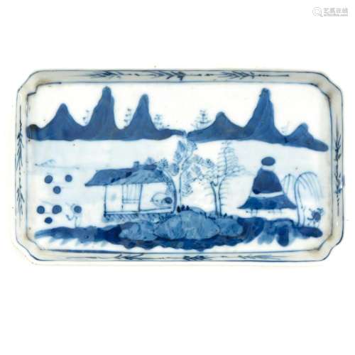 A Small Blue and White Dish