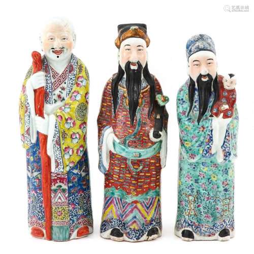A Set of 3 Chinese Figures