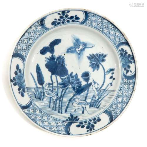 A Blue and White Plate