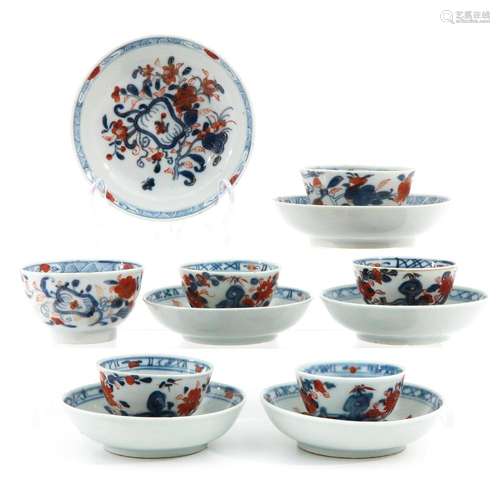 A Series of 6 Imari Cups and Saucers