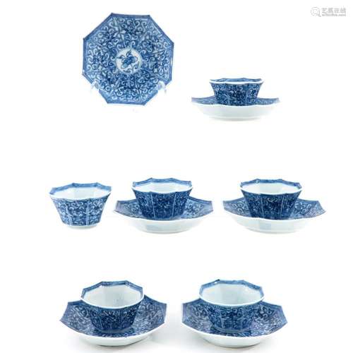 A Series of 6 Cups and Saucers