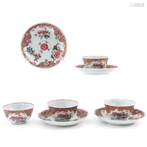 A Series of 4 Cups and Saucers