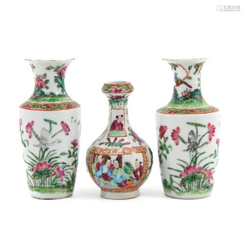 A Lot of 3 Cantonese Vases