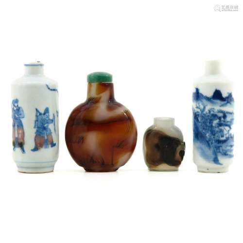 A Collection of 4 Snuff Bottles