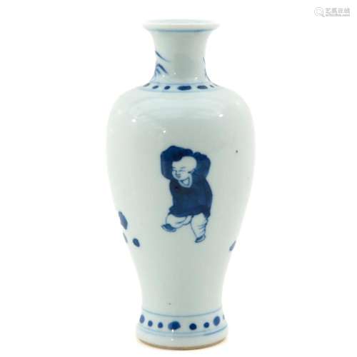 A Small Blue and White Vase