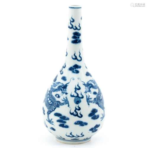 A Blue and White Bottle Vase