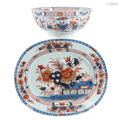 An Imari Serving Tray and Bowl