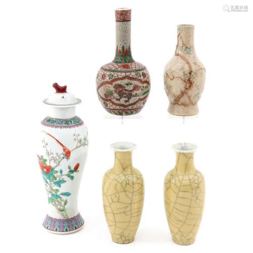 A Collection of 5 Vases