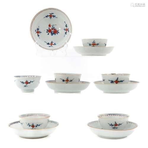 A Series of 6 Cups and Saucers