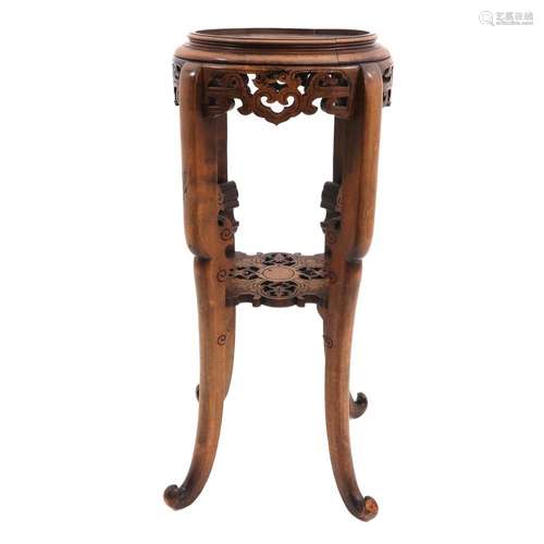 A Carved Chinese Side Table