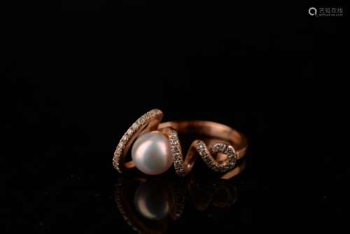 现代 海水珍珠戒指金