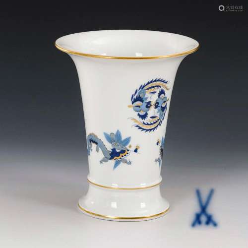 KRATERVASE "BLAUER DRACHE". MEISSEN.