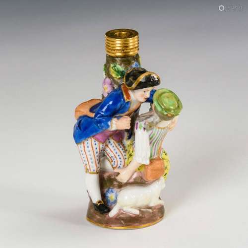 FLAKON MIT SCHÄFERPAAR. MEISSEN.