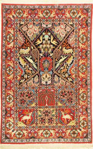 Isfahan fine, Persia, approx. 60 years, wool with and on