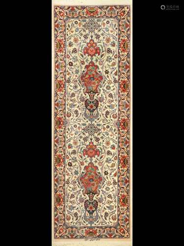 Isfahan fine signed, Persia, around 1960, wool on silk