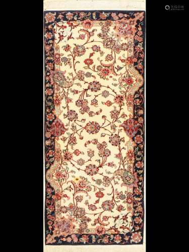 Isfahan fine, Persia, around 1950, wool with and on silk