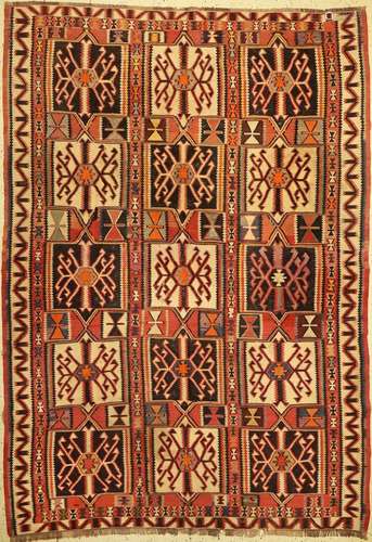 Shirvan Kilim antique, Caucasus, around 1900, wool on