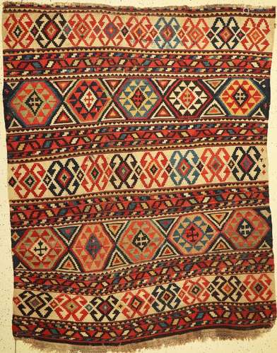 Antique Shirvan kilim, Caucasus, around 1900, wool on