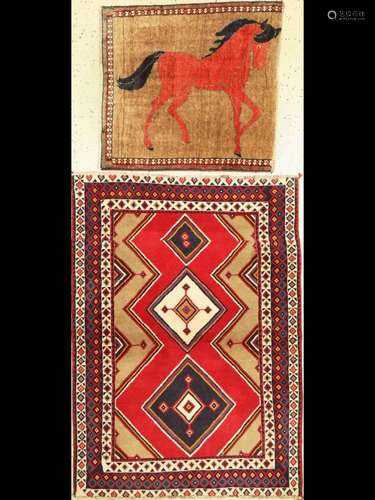 2 Old Gabbeh (fragment), Persia, around 1960, wool on