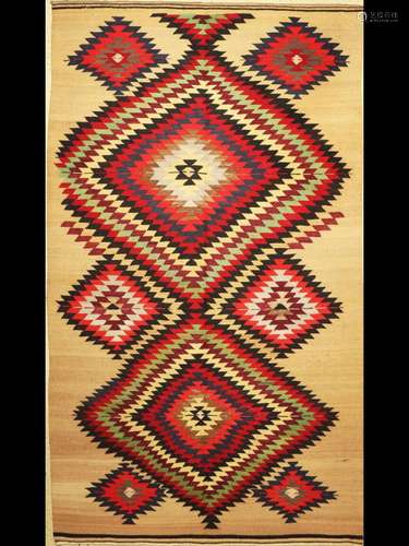 Turkish kilim, approx. 60 years, wool on cotton