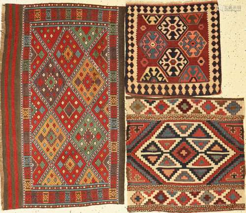 3 bag faces, Shahsawan, Persia, around 1900, wool on