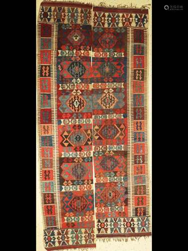 Antique Aydin Kilim (2 panels), Turkey, 19th century