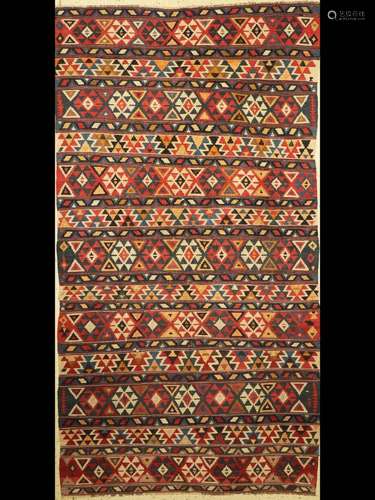 Antique Shirvan Kilim, Caucasus, around 1900, wool on