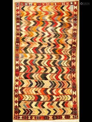 Gabbeh alt, Persia, around 1950, wool on wool,approx. 215