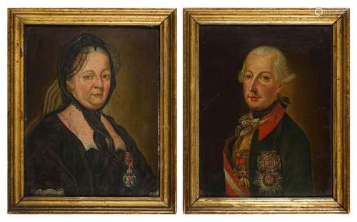 BILDNISSPENDANTS MARIA THERESIA UND KAISER JOSEPH II.