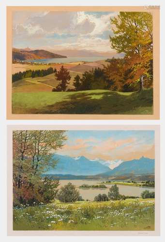 SÜSSMEIER, JOSEF (1896 ROHR - 1971 MÜNCHEN). ZWEI LANDSCHAFT...