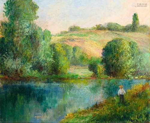 LEDOGARD, GEORGES. POSTIMPRESSIONISTISCHE SOMMERLANDSCHAFT A...