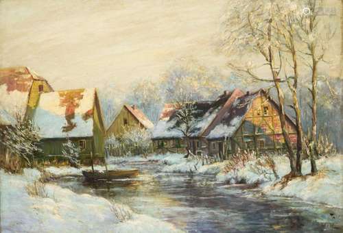 CERNY, CHARLES (1892 - 1965). WINTERLICHE DORFANSICHT.