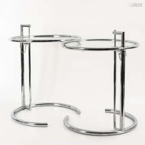 2 DESIGN-BEISTELLTISCHE "ADJUSTABLE TABLE E-1027"