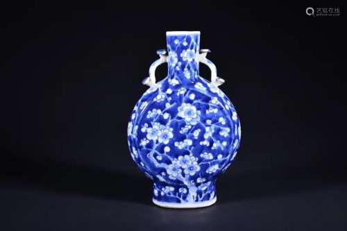 A BLUE AND WHITE MOONFLASK.MARK OF KANGXI