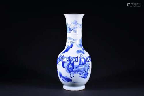 A BLUE AND WHITE VASE.QING PERIOD