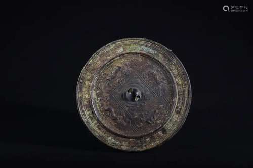 A BRONZE MIRROR .WARRING STATES PERIOD