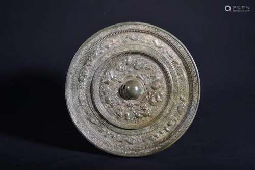 A BRONZE MIRROR .HAN PERIOD