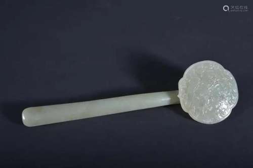 A CARVED JADE RUYI SCEPTER