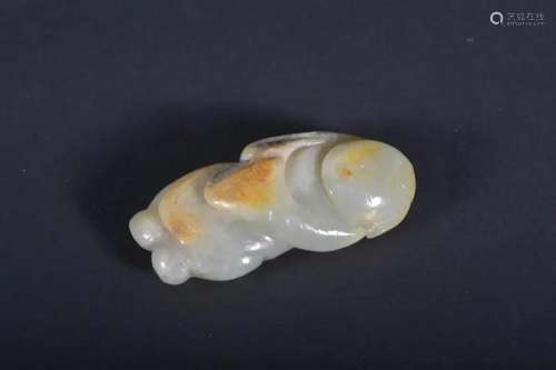 A CARVED WHITE JADE BOY.QING PERIOD